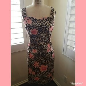 Leopard print pencil dress